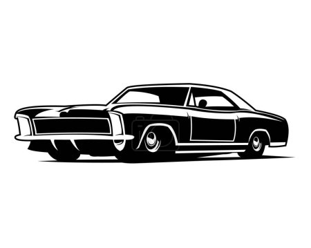Illustration for Best chrysler muscle car for logo, badge, emblem, icon. isolated white background - Royalty Free Image