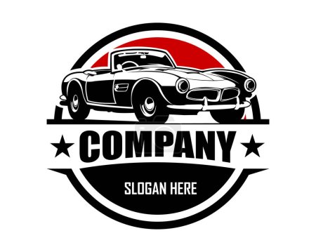 Illustration for Car logo mercedes benz 300 sl roadster isolated badge, emblem. vector illustration of simple car design. - Royalty Free Image