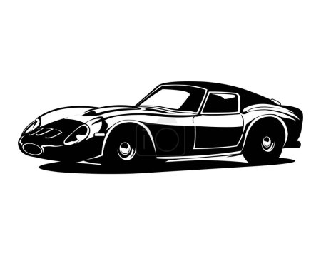 Ilustración de Ilustración vectorial del coche negro Mercedes Benz 190L aislado sobre fondo blanco mejor vista lateral para insignias, emblemas e iconos. - Imagen libre de derechos