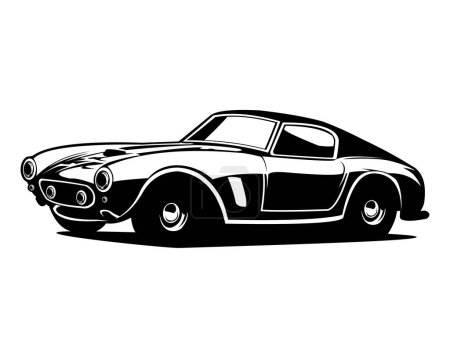 Illustration for Luxury car logo isolated on white background side view. best for badges and emblems. - Royalty Free Image