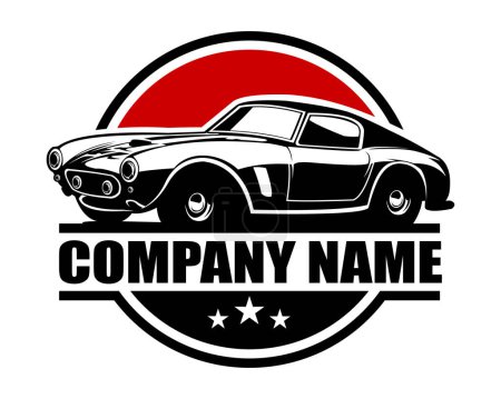 Ilustración de Logotipo del coche de lujo aislado en la vista lateral de fondo blanco. mejor para insignias y emblemas. - Imagen libre de derechos