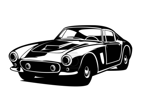 Illustration for Luxury car isolated on white background view from the front. Best for logos, badges and emblems. - Royalty Free Image