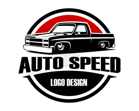 Foto de Logotipo del camión c10 aislado en la vista lateral de fondo blanco. mejor para la insignia, emblema, icono. ilustración vectorial disponible en eps 10. - Imagen libre de derechos