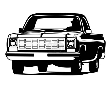 Téléchargez les illustrations : Logo chevy camion isolé sur fond blanc vue de l'avant. illustrations vectorielles disponibles dans les meilleurs eps 10 pour les badges, emblèmes et icônes. - en licence libre de droit