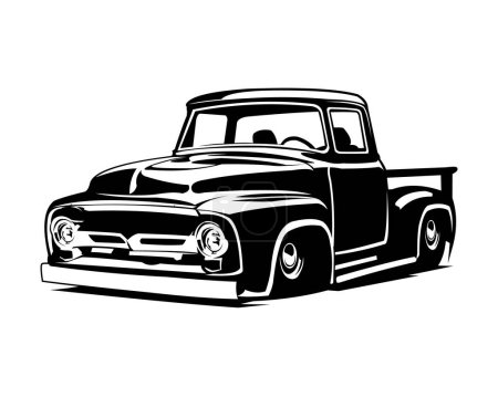 Foto de Vector de camioneta retro clásico aislado sobre un fondo blanco que se muestra desde el lado. ilustración vectorial disponible en eps 10. - Imagen libre de derechos