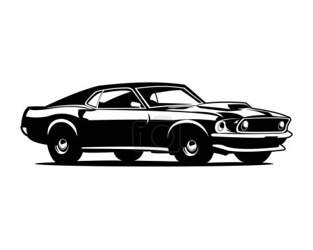Foto de Muscle coche silueta logo vector concepto insignia emblema aislado - Imagen libre de derechos