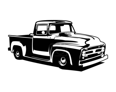 Foto de Viejo camión americano aislado sobre fondo blanco que muestra de lado. mejor para la industria de automóviles de camiones viejos. ilustración vectorial disponible en eps 10. - Imagen libre de derechos