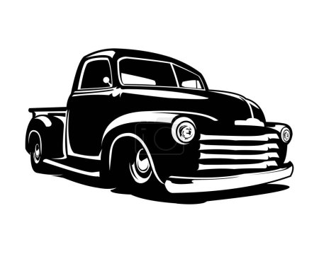 Foto de Viejo logotipo del camión americano que muestra el fondo blanco aislado frontal. los mejores diseños de camiones de calidad premium para la industria automotriz de camiones. ilustración vectorial disponible en eps 10. - Imagen libre de derechos