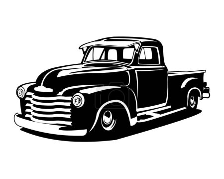 Foto de Viejo vector de camión clásico aislado sobre fondo blanco que muestra desde el lado. mejor para la industria del transporte. - Imagen libre de derechos