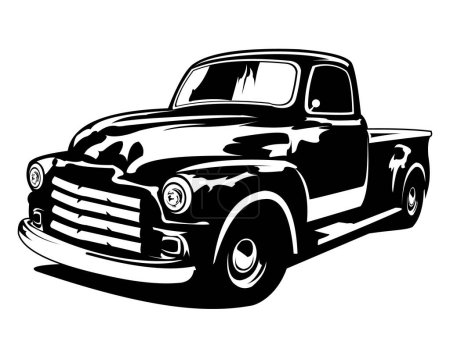 Foto de Viejo logotipo del camión americano que muestra el fondo blanco aislado frontal. los mejores diseños de camiones de calidad premium para la industria automotriz de camiones. ilustración vectorial disponible en eps 10. - Imagen libre de derechos