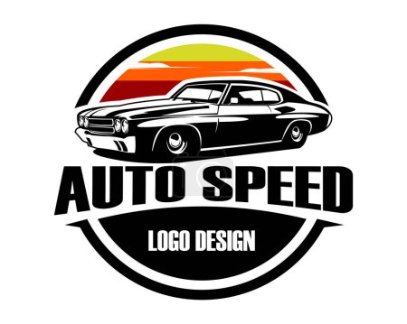 Chevy camaro isoliert weißen Hintergrund Seitenansicht mit schönem Blick auf den Himmel Dämmerung. am besten für Logos, Abzeichen, Embleme, Symbole.