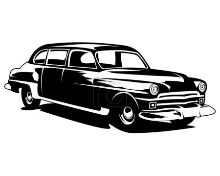 Ilustración de Chevy logotipo del coche clásico - ilustración vectorial, diseño del emblema sobre fondo blanco. eps disponibles 10. - Imagen libre de derechos