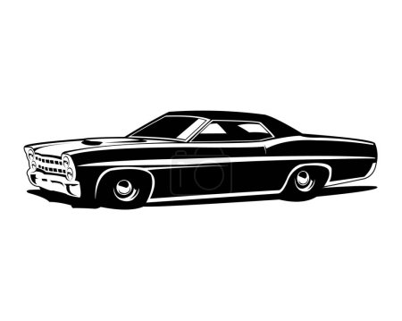 Ilustración de 1970 Chevy camaro coche aislado vista lateral fondo blanco. mejor para logotipos, insignias, emblemas, iconos, disponible en eps 10. - Imagen libre de derechos
