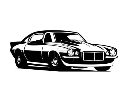 Ilustración de Logo del coche Chevy Camaro. diseño de silueta de ilustración vectorial. Lo mejor para el diseño de insignia, emblema, icono y pegatina. - Imagen libre de derechos