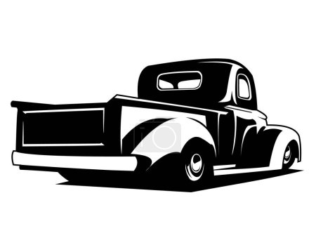 Illustration for Classic panel truck silhouette. shown over white background isolated vector. best for badge, emblem, icon, sticker design, truck industry. - Royalty Free Image