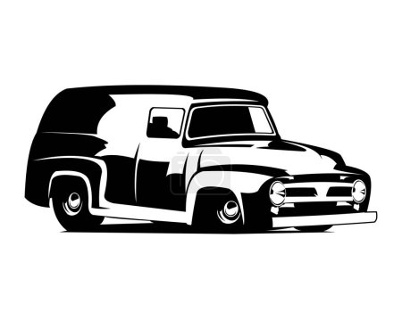 Foto de Vector illustration of 1952 chevrolet panel van isolated silhouette. Best for truck industry, badge, emblem, icon, sticker design. - Imagen libre de derechos
