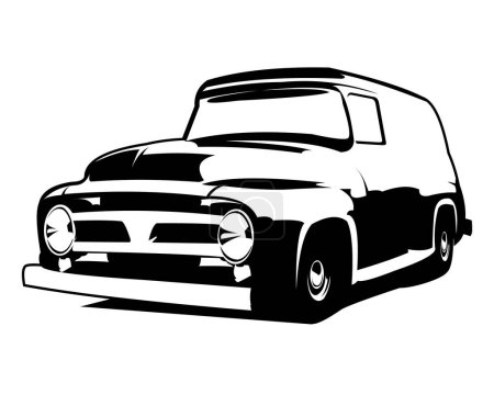 Illustration for 1952 chevrolet panel van emblem logo silhouette vector concept isolated. Best for badge, emblem, icon, sticker design. available in eps 10. - Royalty Free Image