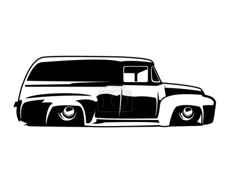 Illustration for Logo 1952 chevrolet panel van silhouette - vector illustration, emblem design on a white background. best for the trucking industry. - Royalty Free Image
