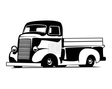 Ilustración de 1940s coe chevy truck logo silhouette. premium vector design. Best for badge, emblem, icon and trucking industry. available eps 10. - Imagen libre de derechos