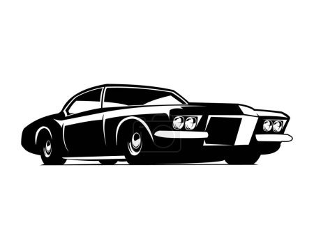 Ilustración de Buick riviera gran sport 1972 isolated on white background. best for logos, badges, emblems, icons, available in eps 10. - Imagen libre de derechos