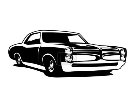 Foto de Vector isolated vintage muscle car illustration. best for badge, lag, icon, sticker design. available in eps 10. - Imagen libre de derechos