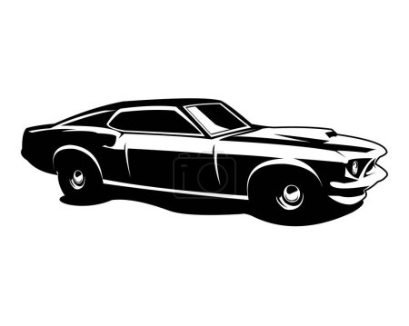 Téléchargez les illustrations : Ford mustang voiture silhouette logo vectoriel concept 429 emblème badge isolé - en licence libre de droit