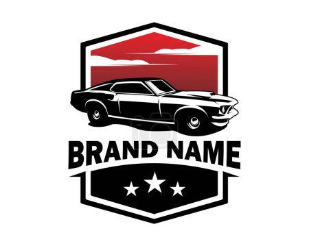 Illustration for Ford mustang car silhouette logo vector concept 429 emblem badge isolated - Royalty Free Image