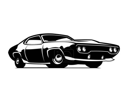 Ilustración de Chevrolet músculo coche premium vector de diseño. aislado en vista lateral de fondo blanco. Ideal para logotipos, insignias, emblemas, iconos, industria del automóvil y disponible en eps 10. - Imagen libre de derechos