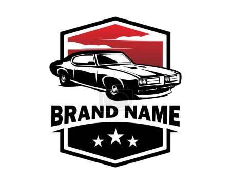Illustration for Classic Retro Pontiac GTO Judge vector isolated on a white background as seen from the side. vector illustration available in eps 10. - Royalty Free Image