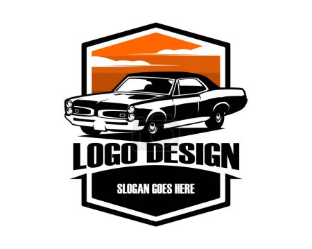 Illustration for Pontiac gto judge car logo - vector illustration, emblem design on a white background - Royalty Free Image