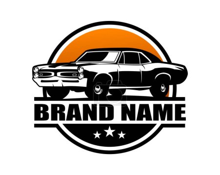 Illustration for Pontiac gto the judge. premium car vector design. isolated white background view from side. Best for logo, badge, emblem, icon, sticker design, car industry. available in eps 10. - Royalty Free Image