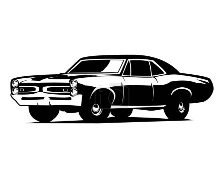 Illustration for Pontiac gto the judge. premium car vector design. isolated white background view from side. Best for logo, badge, emblem, icon, sticker design, car industry. available in eps 10. - Royalty Free Image
