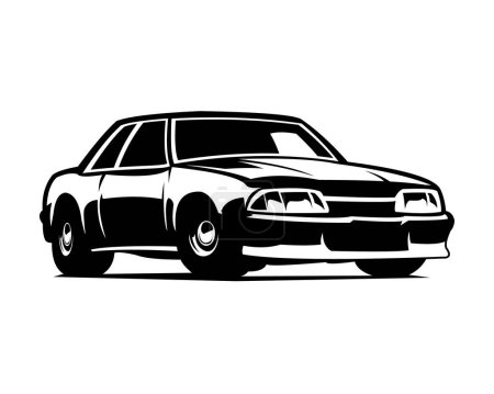 Foto de 1990 mustang car logo. silhouette vector design. isolated white background. Best for badge, emblem, icon, sticker design, car industry. available in eps 10. - Imagen libre de derechos