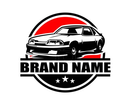 Illustration for 2000 Ford mustang isolated side view white background. best for logos, badges, emblems, icons, available in eps 10. - Royalty Free Image