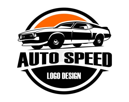 Illustration for Ford Mustang Mach Car Logo Vector Art Design 1. Ready Made Car Logo Vector Art Illustration. Best for Classic Logo Designs - Royalty Free Image
