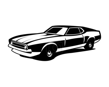 Illustration for Premium Ford Mustang mach 1 car emblem logo. Best for automotive related industries - Royalty Free Image