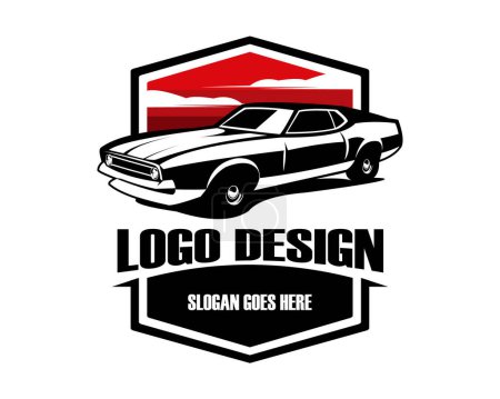 Téléchargez les illustrations : Premium Ford Mustang mach 1 logo emblème de voiture. Meilleur pour les industries liées à l'automobile - en licence libre de droit