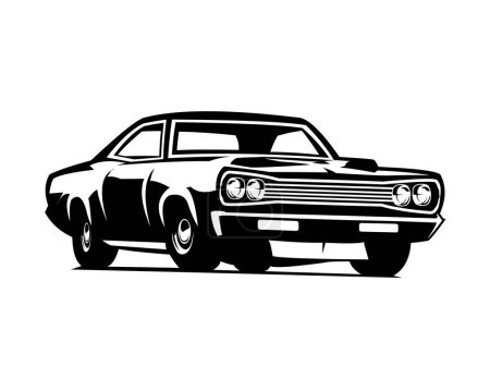 Illustration for Dodge super bee 1969. vector illustration premium. side view with style. best for logo, badge, emblem, icon. available in eps 10 - Royalty Free Image