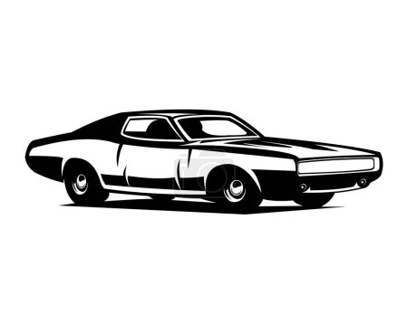 Illustration for Dodge super bee 1969 silhouette. simple vector illustration. best for logos, badges, emblems. available in eps 10 - Royalty Free Image
