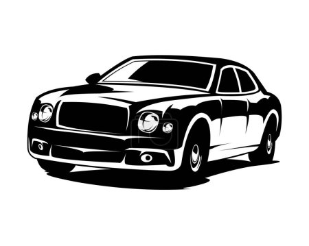 Téléchargez les illustrations : Bentley mulsanne voiture logo vecteur. fond blanc isolé montré du côté. meilleur pour badge, emblème, icône, conception d'autocollants. disponible en eps 10 - en licence libre de droit