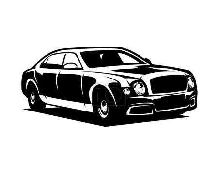 Téléchargez les illustrations : Bentley Mulsanne. présenté sur un fond blanc montrant du côté. meilleur pour toutes les industries, logos, insignes, emblèmes, icônes, autocollants de conception. disponible en eps 10 - en licence libre de droit
