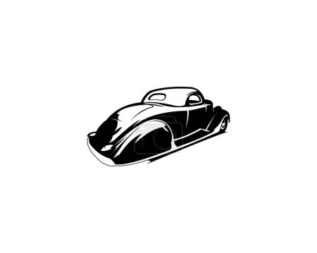 Ilustración de Logo del coche 1932. logo aislado silueta vector de diseño. aparecen por detrás con estilo. diseño simple. mejor para insignias, emblemas, iconos, pegatinas de diseño, industria del automóvil vintage. disponible en eps 10 - Imagen libre de derechos