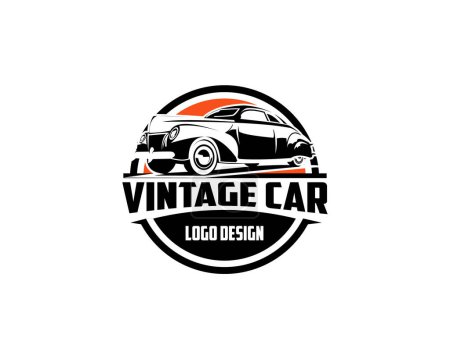 Ilustración de Vintage 1932 Ford Caupe coche. Aislado sobre fondo blanco visto desde un lado. mejor para el logotipo, insignia, emblema, icono, diseño de la etiqueta engomada. disponible en eps 10 - Imagen libre de derechos
