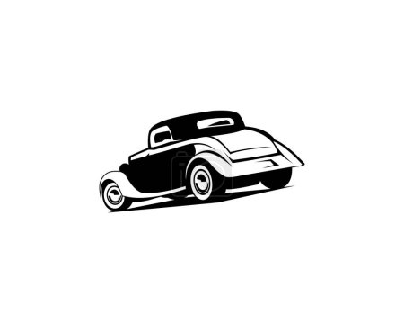 Ilustración de 1932 ford coupe coche silueta logotipo logotipo emblema aislado - Imagen libre de derechos