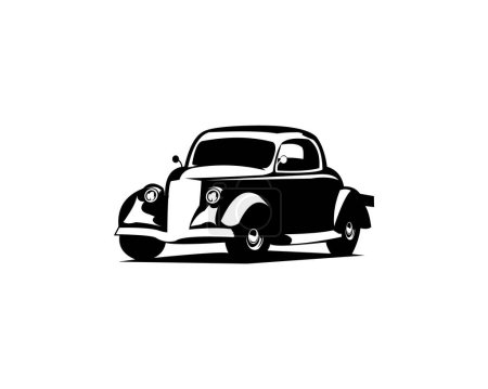 Téléchargez les illustrations : Ford Caupe silhouette logo de l'industrie automobile isolé fond blanc montré de côté. Idéal pour l'industrie automobile, badge, emblème, icône, conception d'autocollants. disponible ep 10. - en licence libre de droit