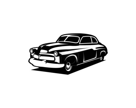 Téléchargez les illustrations : Illustration graphique vectorielle de 1949 Mercury coupe classique noir sur fond blanc vue de côté. disponible ep 10. - en licence libre de droit