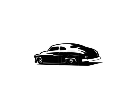 Téléchargez les illustrations : Silhouette d'un coupé Mercury 1949. Apparait du côté dans un style élégant. design vectoriel premium. fond blanc isolé. Idéal pour logo, badge, emblème, icône, design autocollant. industrie automobile vintage - en licence libre de droit