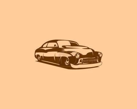 Téléchargez les illustrations : 1949 silhouette logo de voiture coupé au mercure design isolé sur fond blanc vue de face. meilleur pour les badges, emblèmes, icônes, autocollants. illustration vectorielle disponible en eps 10. - en licence libre de droit