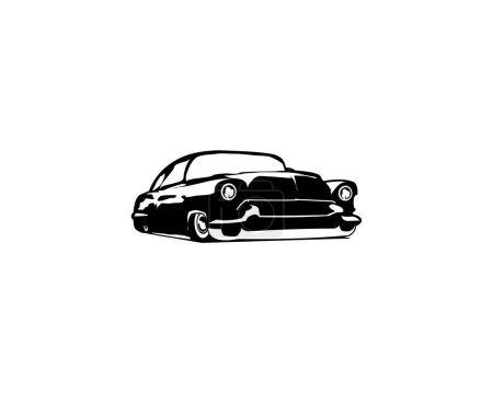 Téléchargez les illustrations : Silhouette de 1949 coupé au mercure voiture. vue latérale sur fond blanc isolé. Idéal pour les badges, les emblèmes, les icônes, les dessins d'autocollants, l'industrie automobile classique. disponible en eps 10. - en licence libre de droit