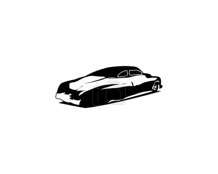 Téléchargez les illustrations : Illustration graphique vectorielle d'un coupé isolé au mercure noir et blanc 1949 vue de face - en licence libre de droit